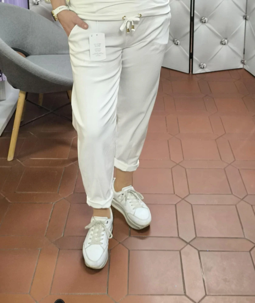 Sportovně elegantní kalhoty LUIZA bílá
