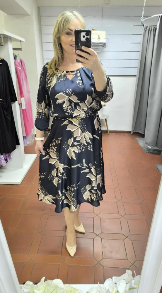 Elegantní dámské šaty BEATRIS tmavě modré