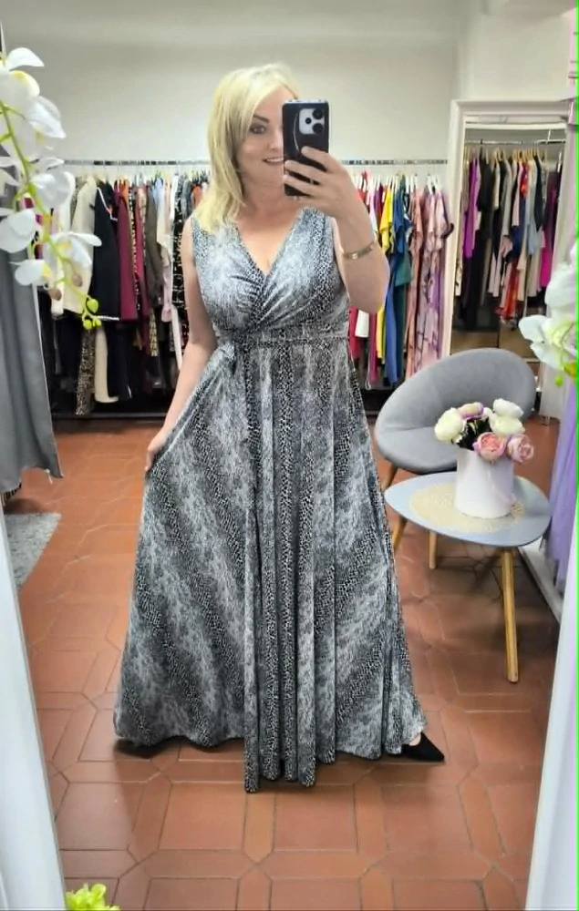 Dlouhé šaty SALMA hadí vzor