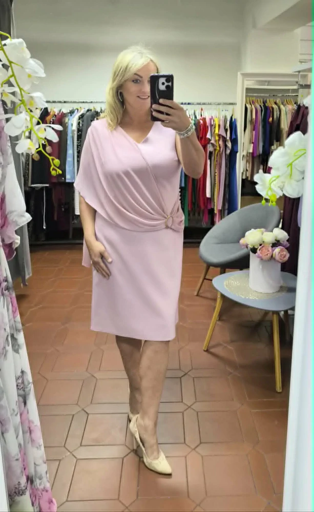 Dámské pouzdrové šaty ELENA pastelová růžová