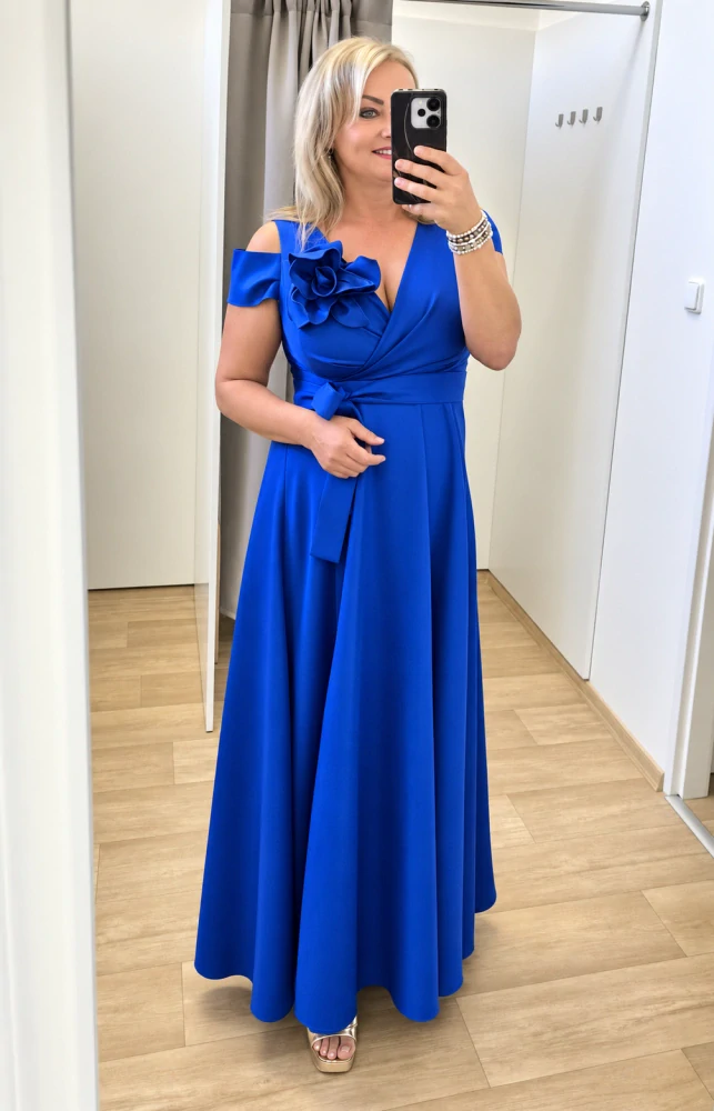 Dlouhé společenské šaty CAMELIA královsky modré