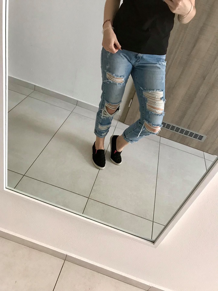 Boyfriend džíny světle modré