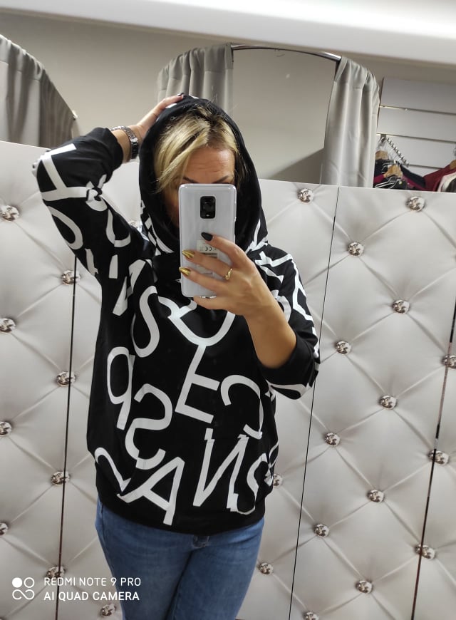 Dámská mikina černobílá