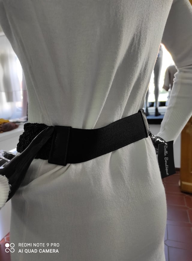 Dámský pásek černý se zlatou sponou 73 cm