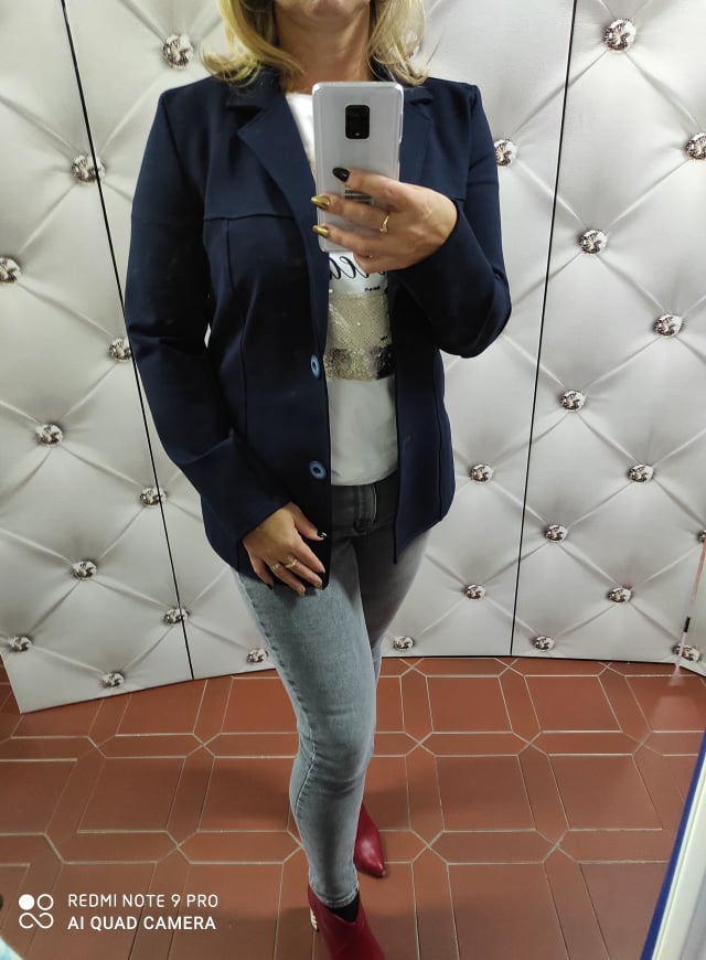 Strečové sako Fashion mam 171 tmavě modré
