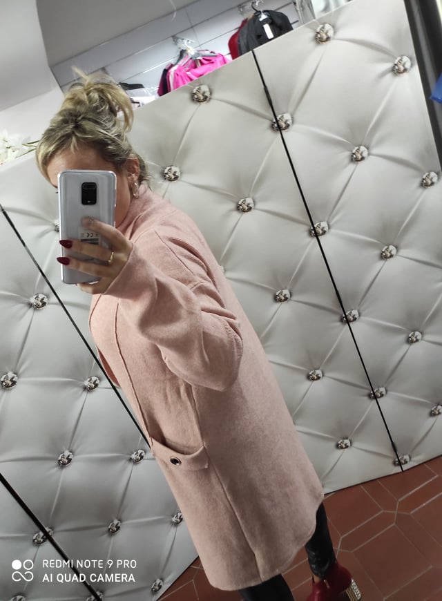 Dámský oversize kardigan pudrový