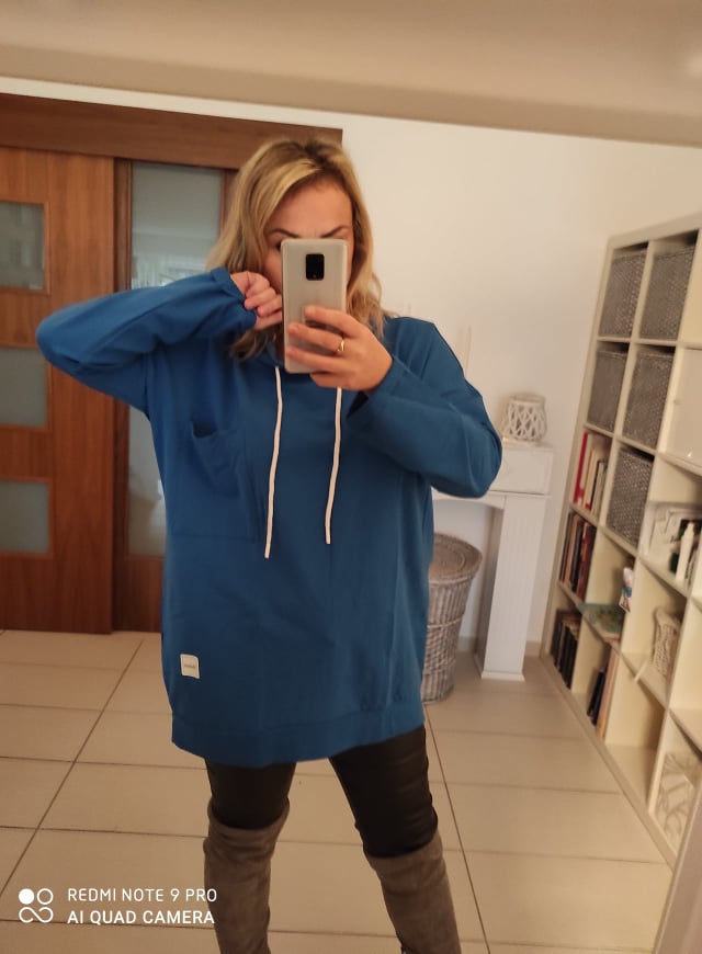 Dámská PLUS SIZE mikina petrolejová