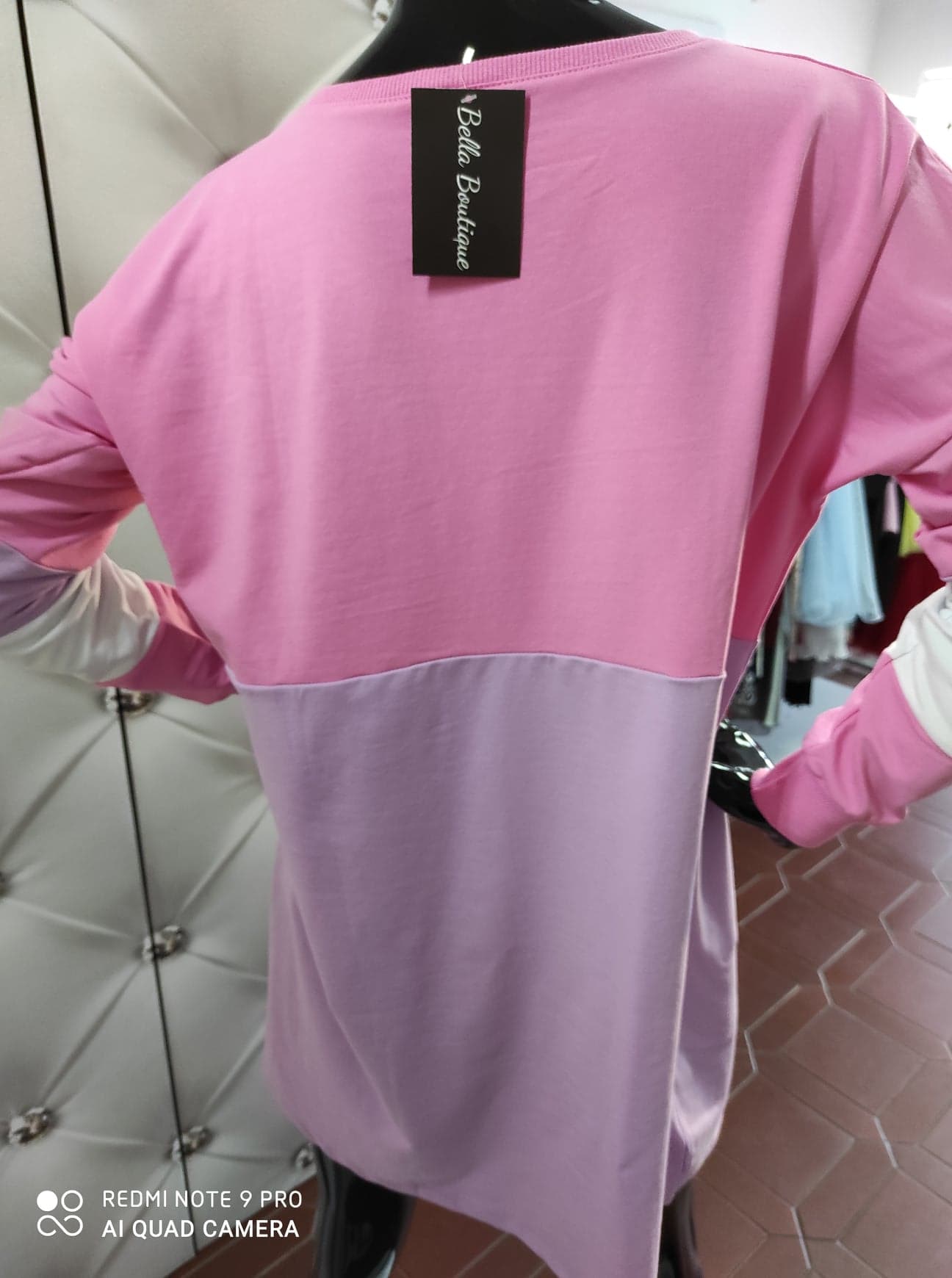Dámské bavlněné oversize šaty barevné růžové