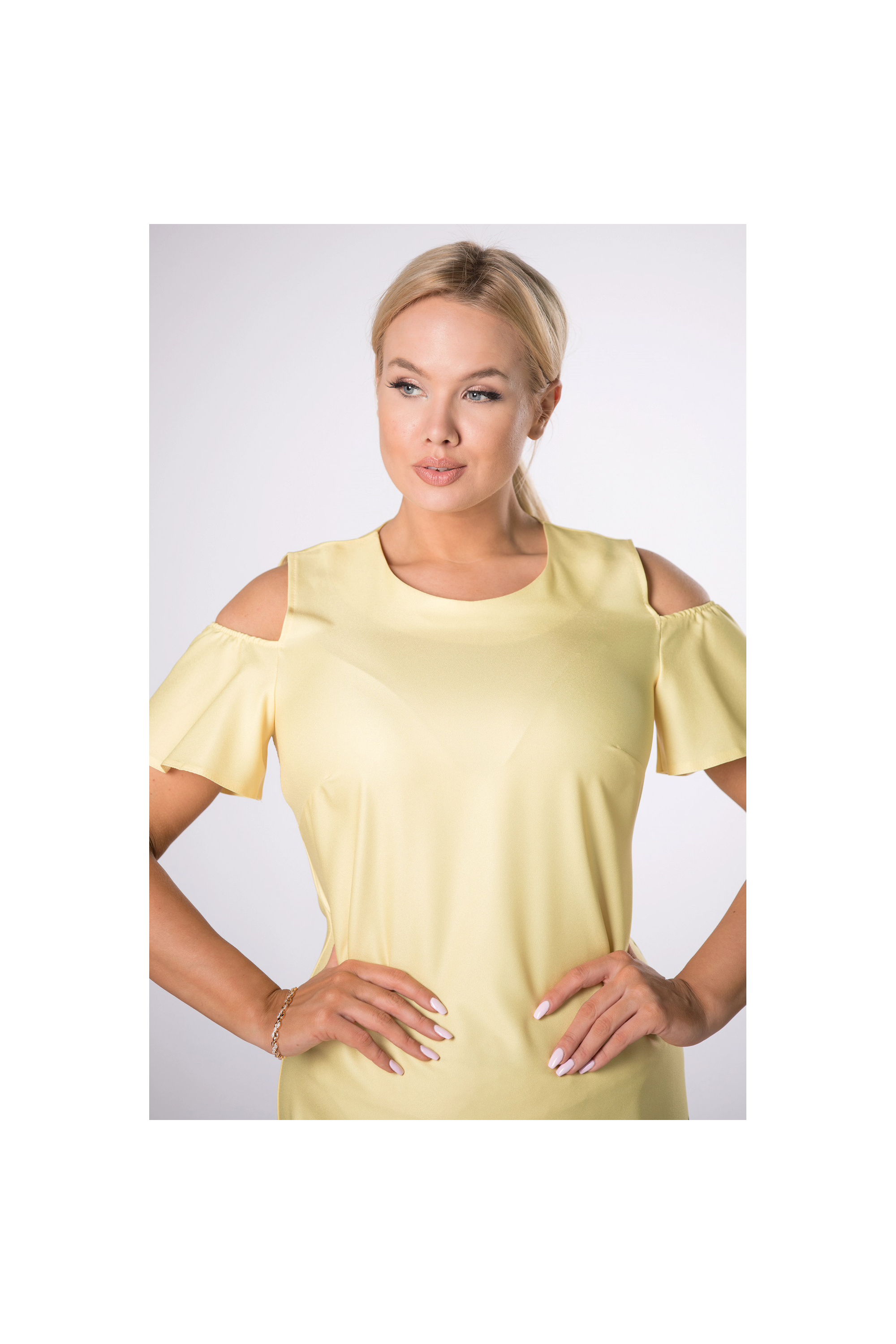 Elegantní pouzdrové šaty YELLOW žluté
