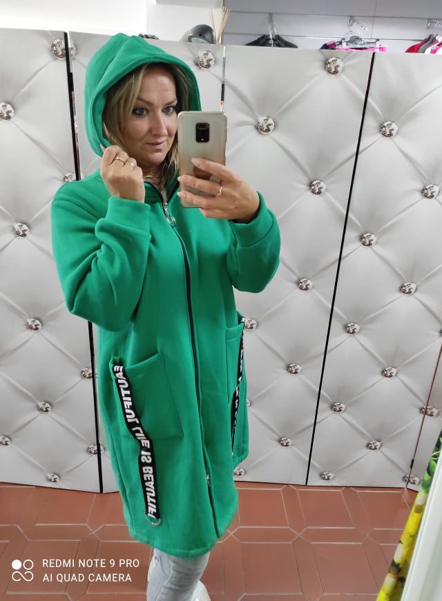 PLUS SIZE bavlněná bunda zelená