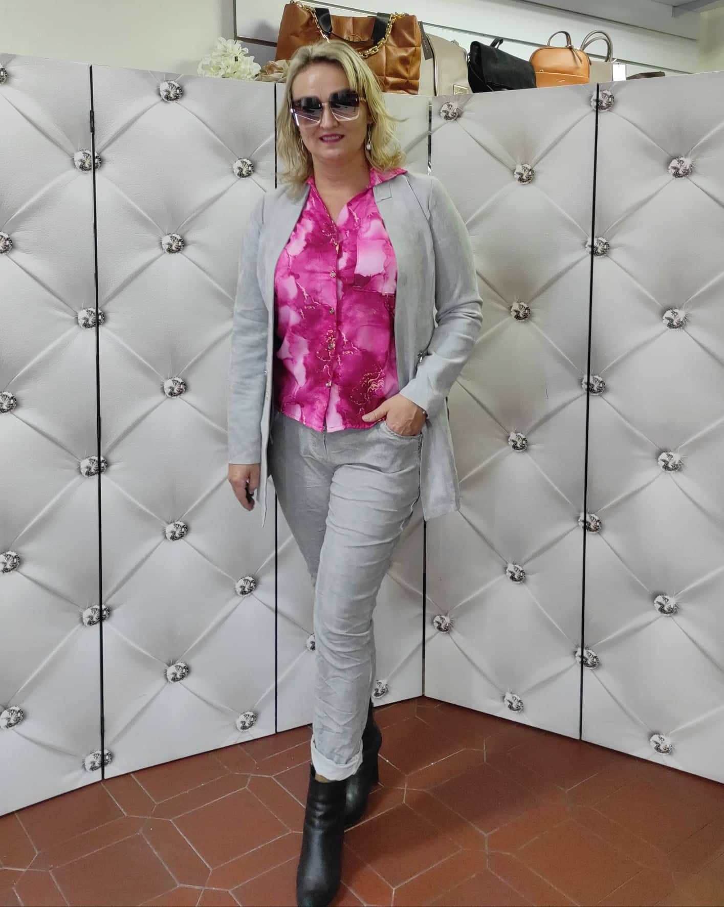 Dámské semišové sako šedé