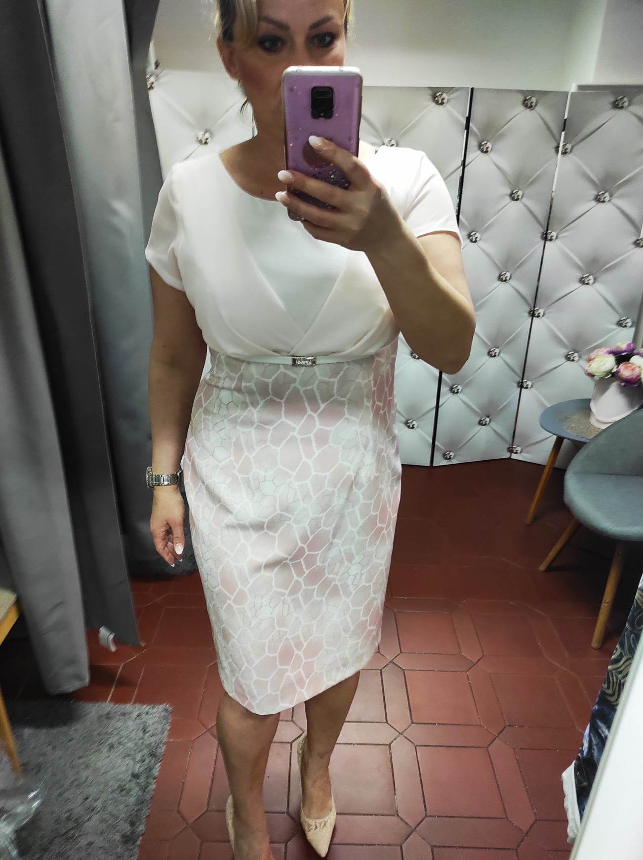 Elegantní dámské šaty CELESTA jemný odstín růžové