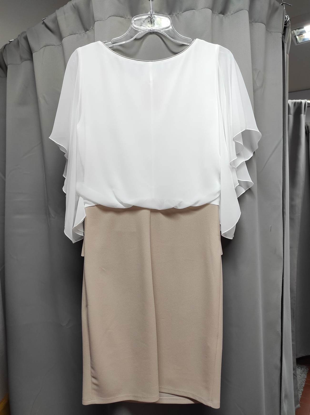 Elegantní šaty SHARON béžovobílé
