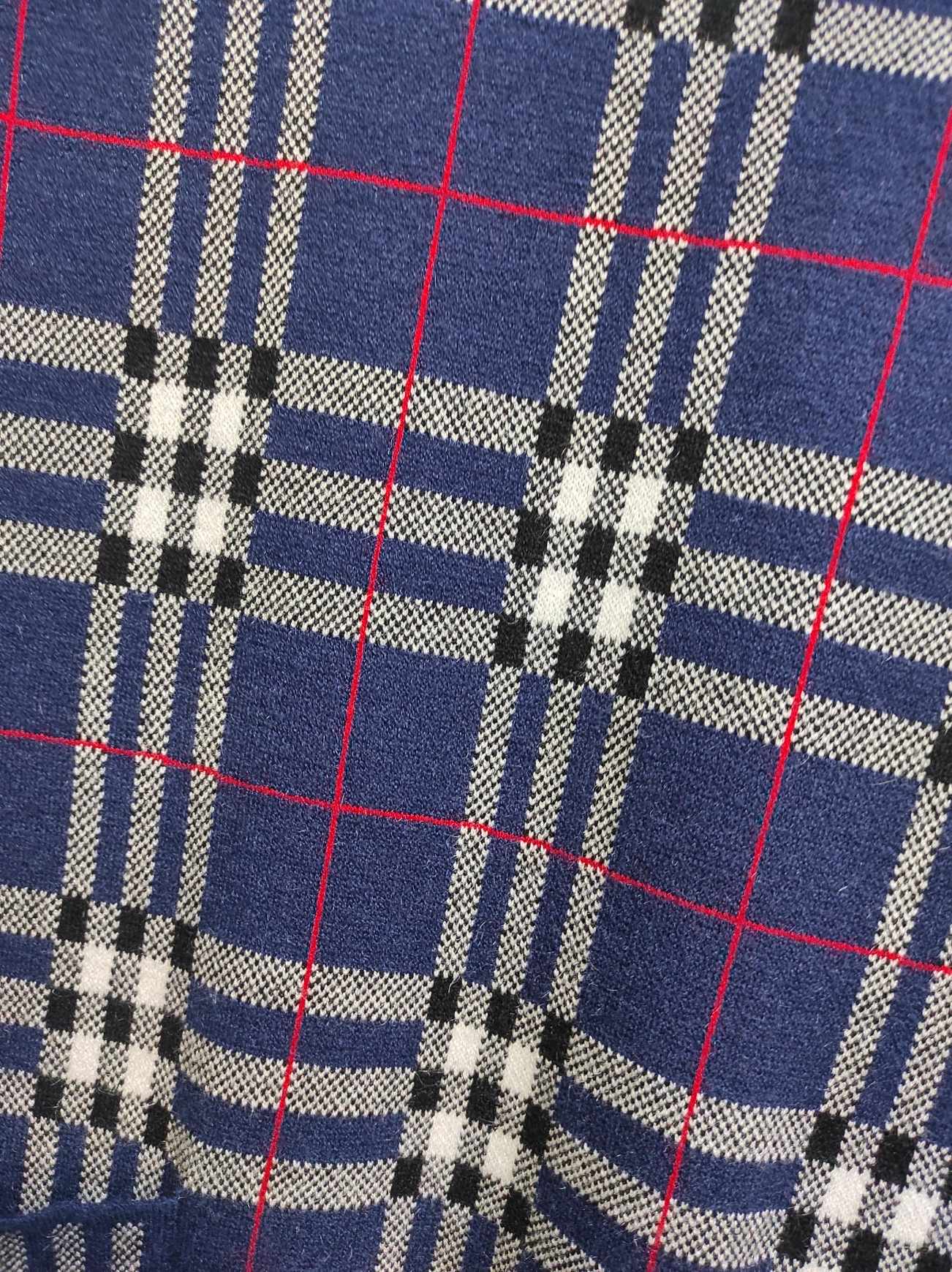 Úpletové šaty káro modré