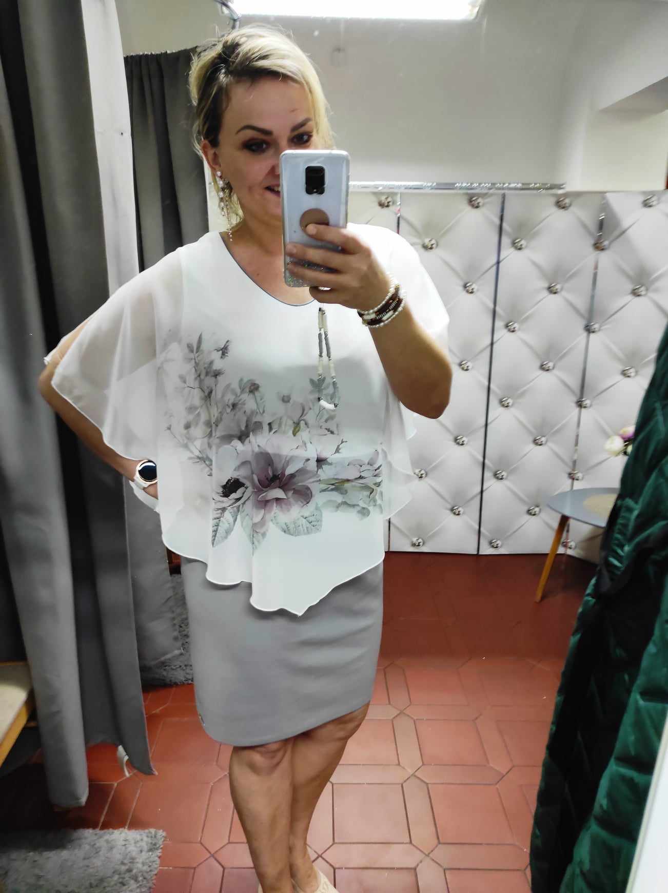 Dámské šaty CLIO šedobílé