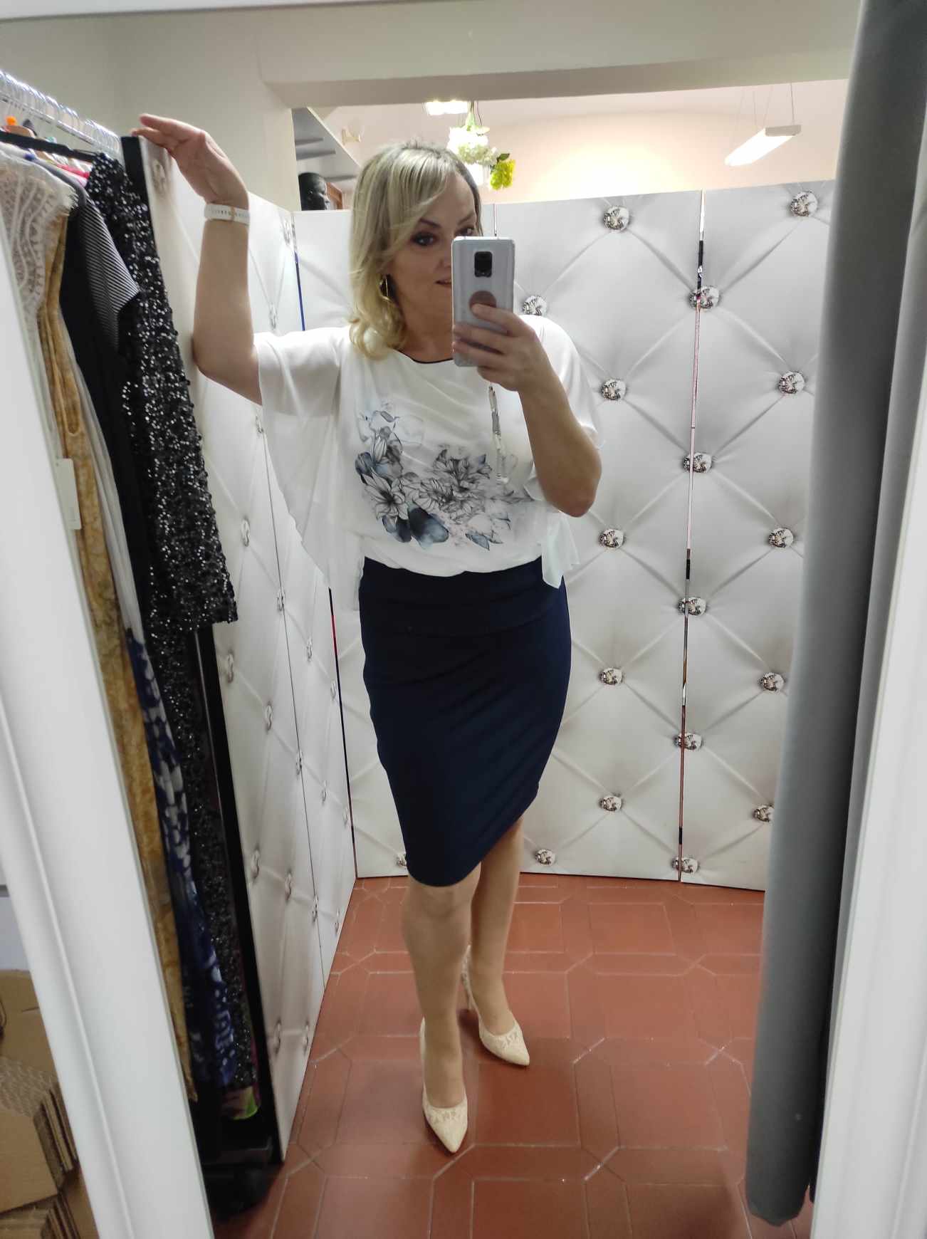 Elegantní šaty SHARON modrobílé