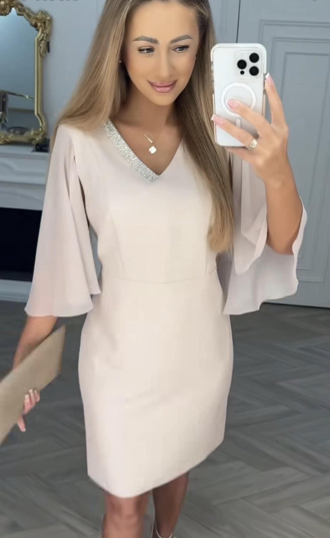 Dámské elegantní šaty MEGAN béžové