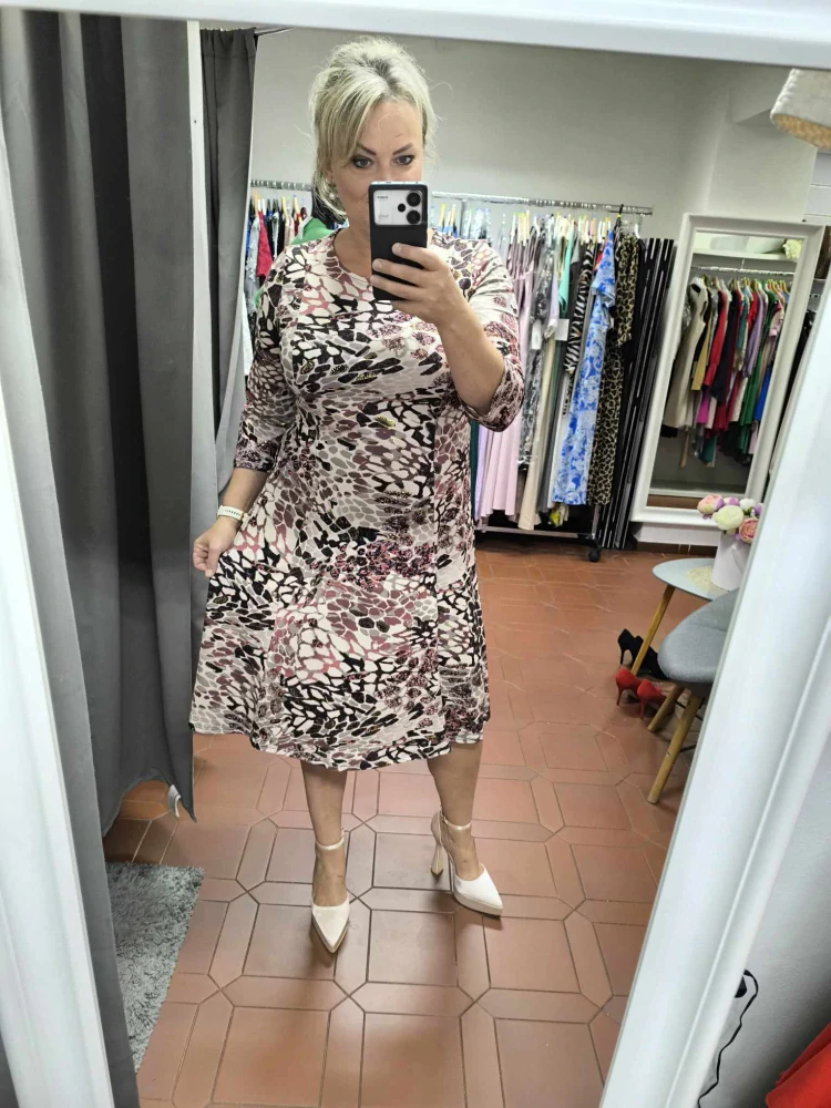 Elegantní šaty áčkového střihu RACHEL béžové
