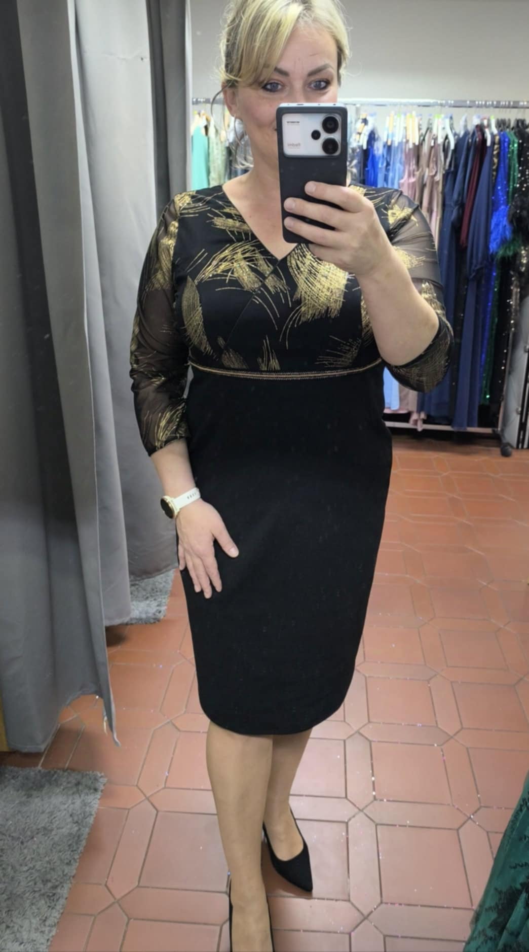 Elegantní šaty XENA černozlaté