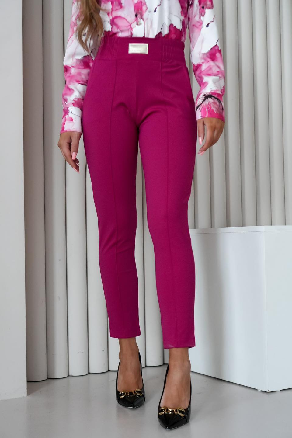 Sportovně elegantní kalhoty Blanka fuchsiové