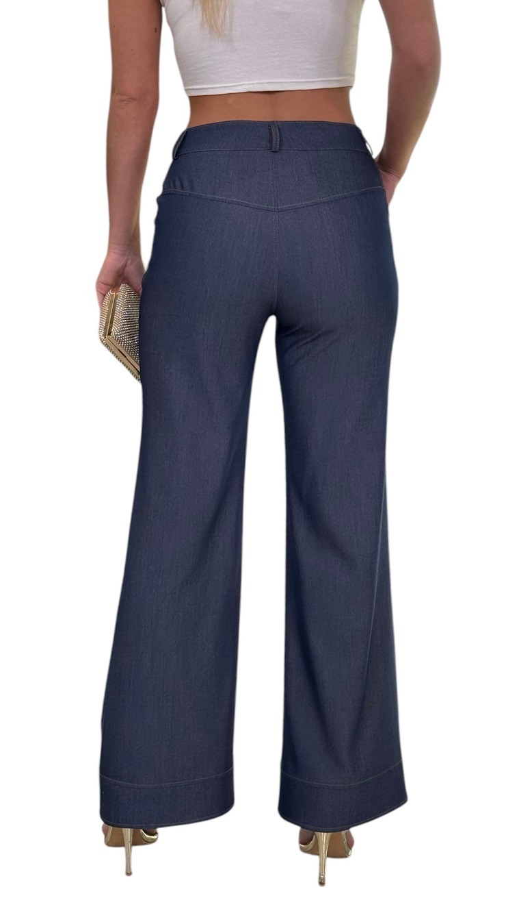 Dámské široké kalhoty ESTEL modré