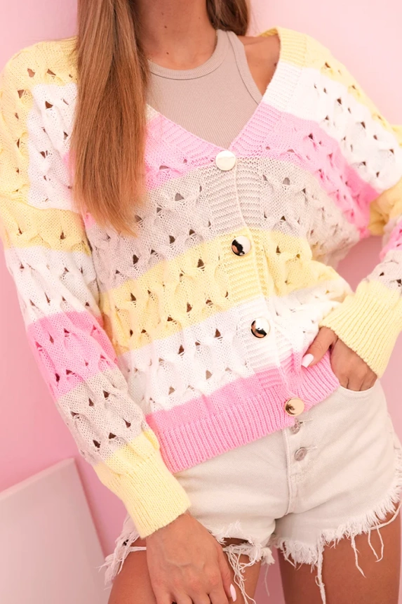 Dámský svetr s výstřihem do V barevný II