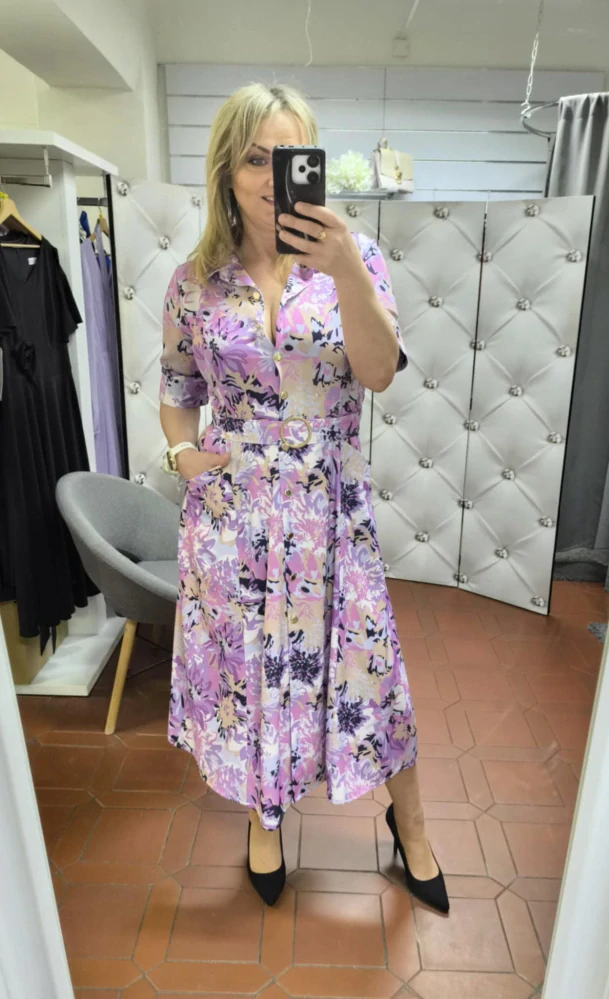 Dámské košilové šaty PINACOLADA fialové