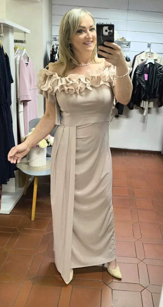 Dlouhé slavnostní šaty MARSELINI 2434 pudrové