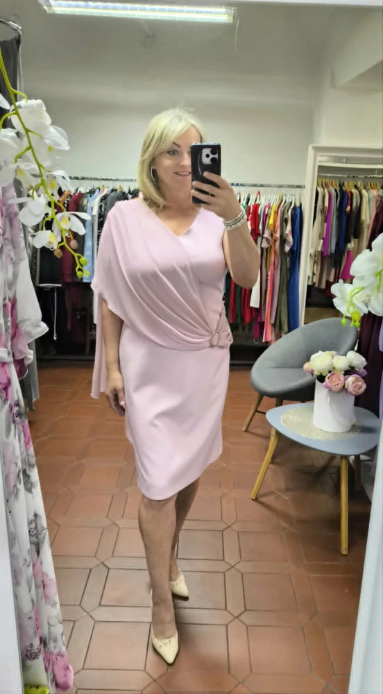 Dámské pouzdrové šaty ELENA pastelová růžová