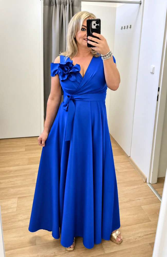 Dlouhé společenské šaty CAMELIA královsky modré