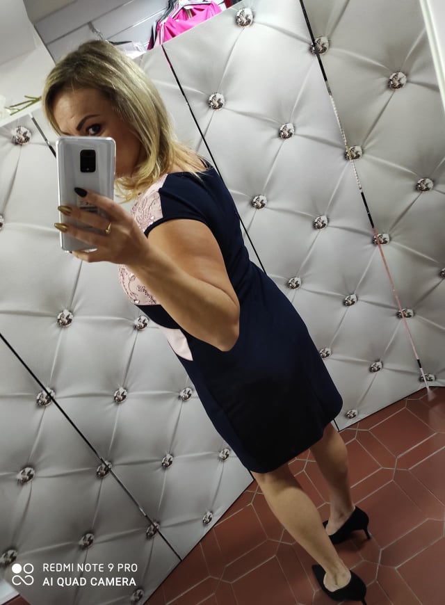 Elegantní šaty BIALETTI tmavěmodré s pudrovou