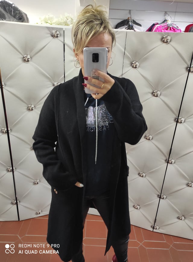 Dámský oversize kardigan černý