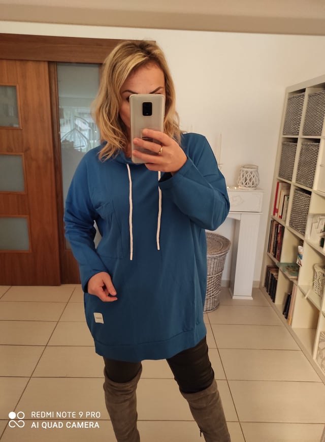 Dámská PLUS SIZE mikina petrolejová