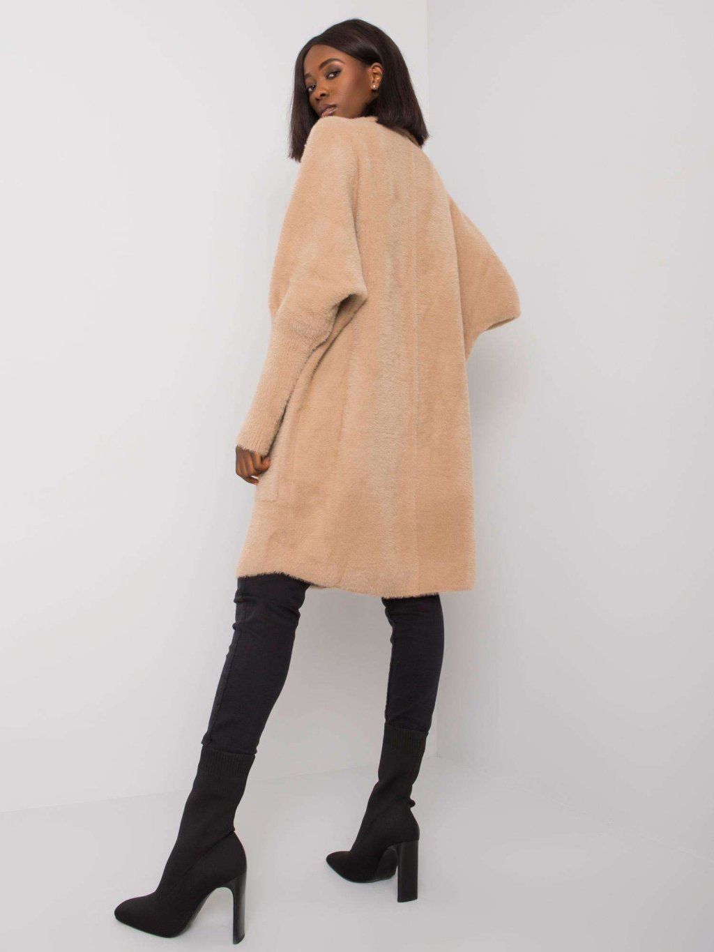 Dámský oversize kabát Alpaka camel