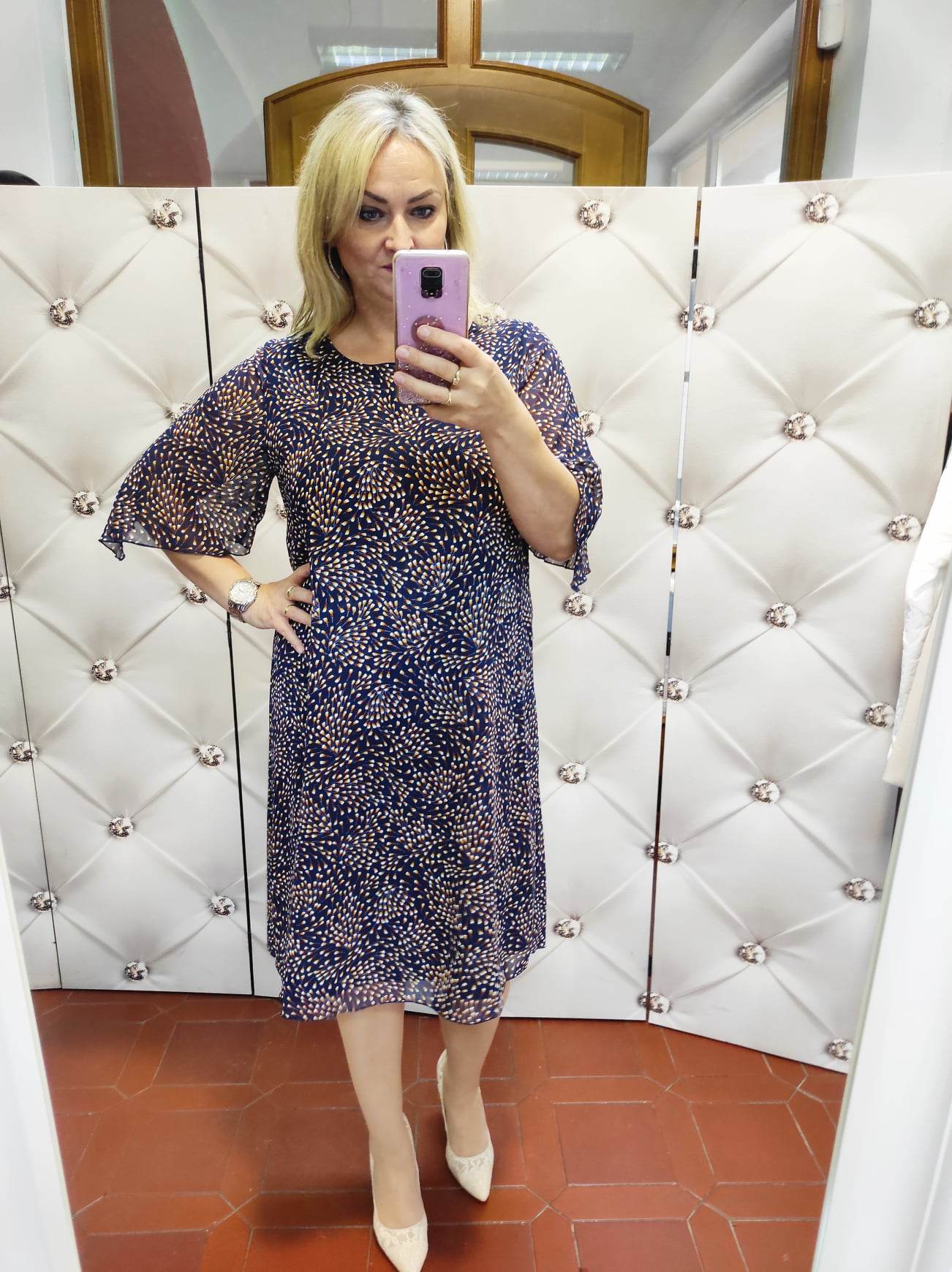 Šifonové PLUS SIZE šaty ELA vzorované