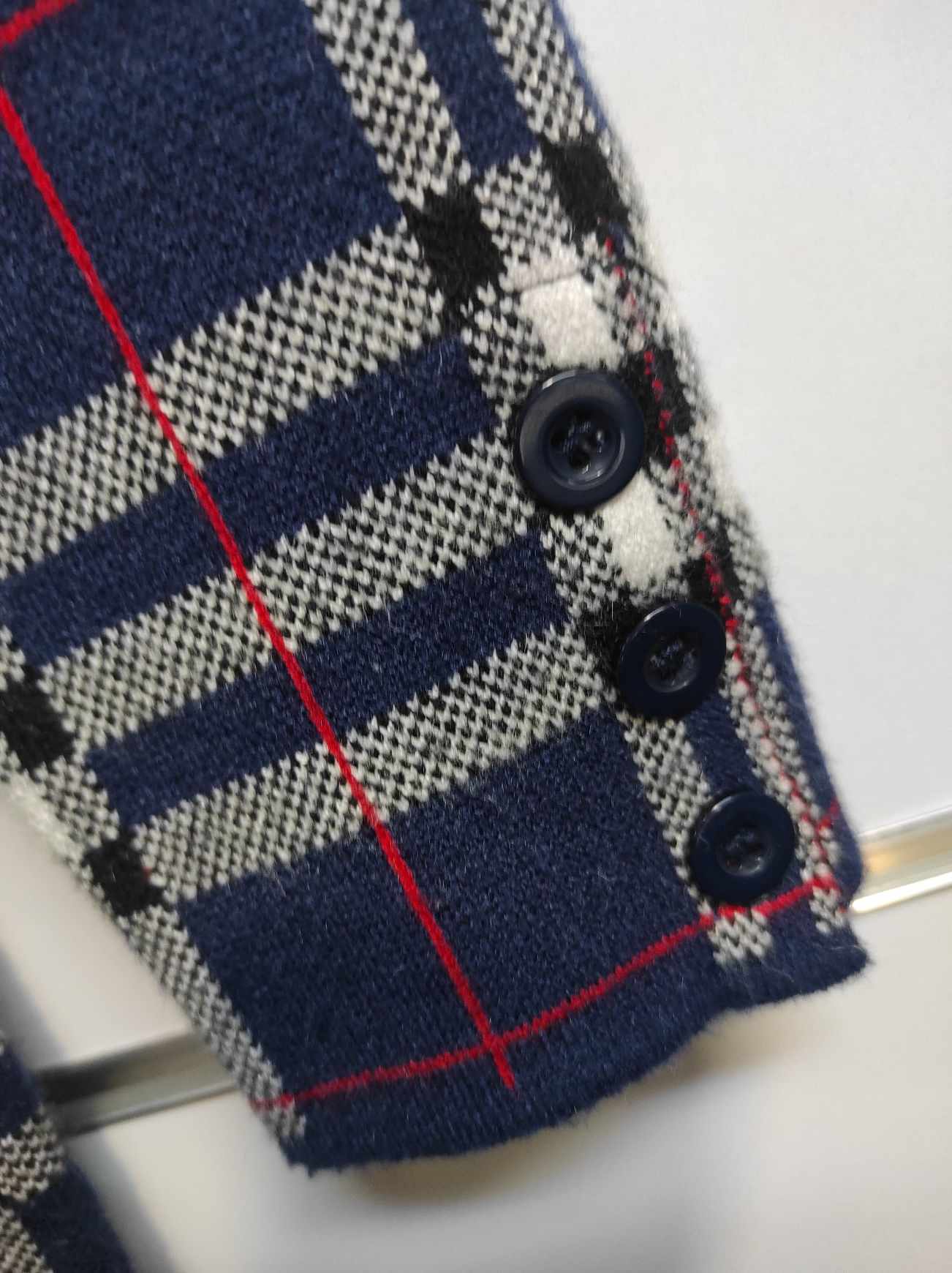 Úpletové šaty káro modré