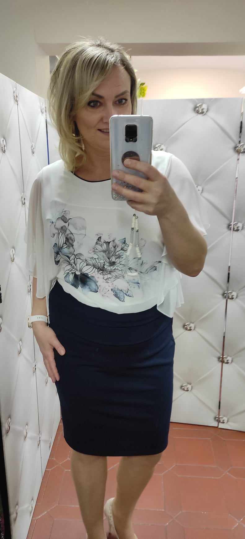 Elegantní šaty SHARON modrobílé