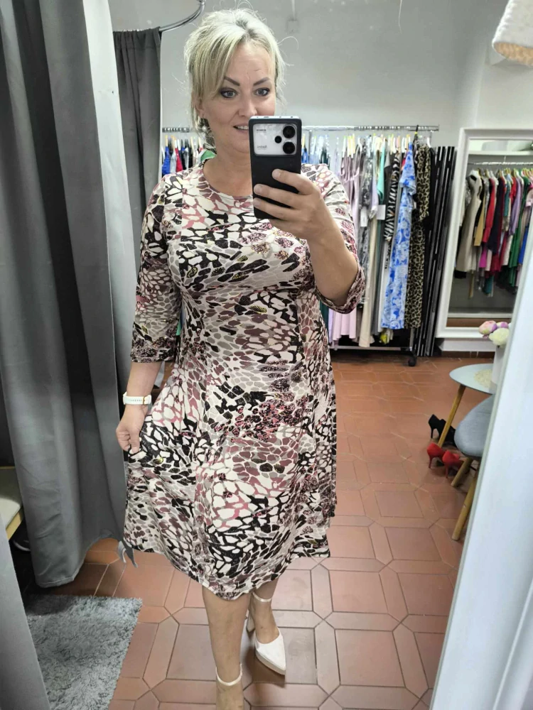 Elegantní šaty áčkového střihu RACHEL béžové