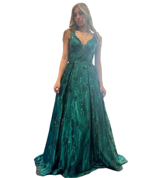 Dlouhé společenské šaty MIA zelené