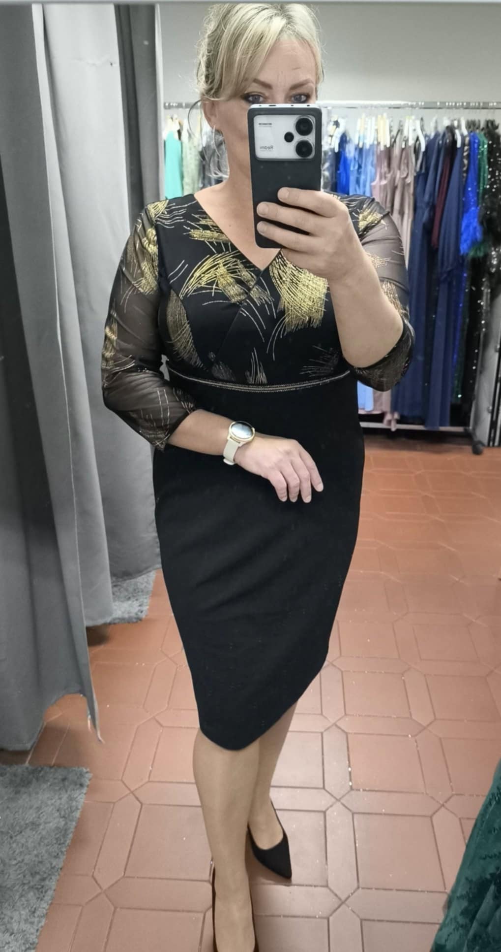 Elegantní šaty XENA černozlaté