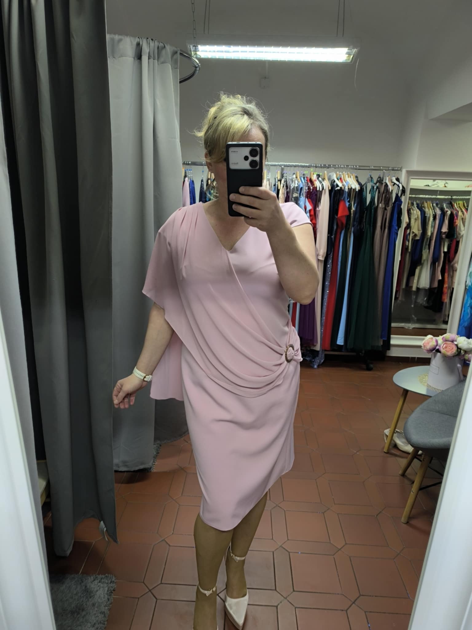 Dámské pouzdrové šaty ELENA pastelová růžová