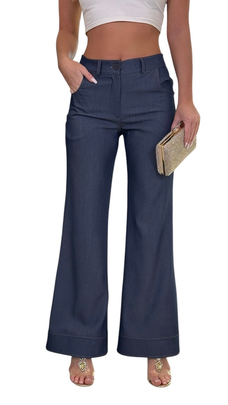 Dámské široké kalhoty ESTEL modré