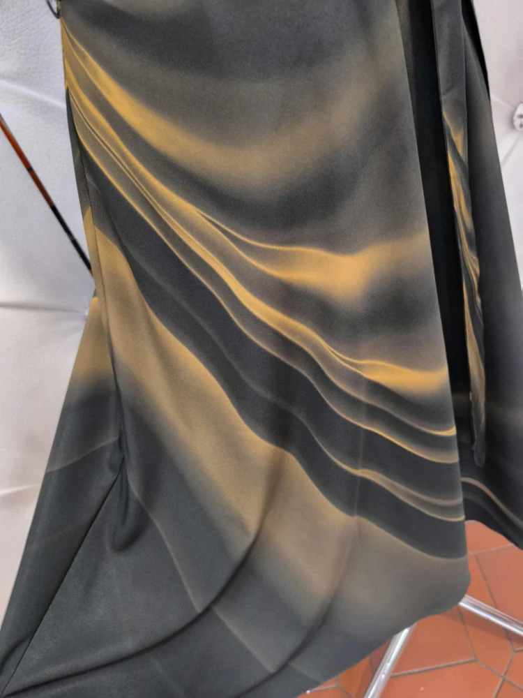 Elegantní šaty FIORA černé/hořčice