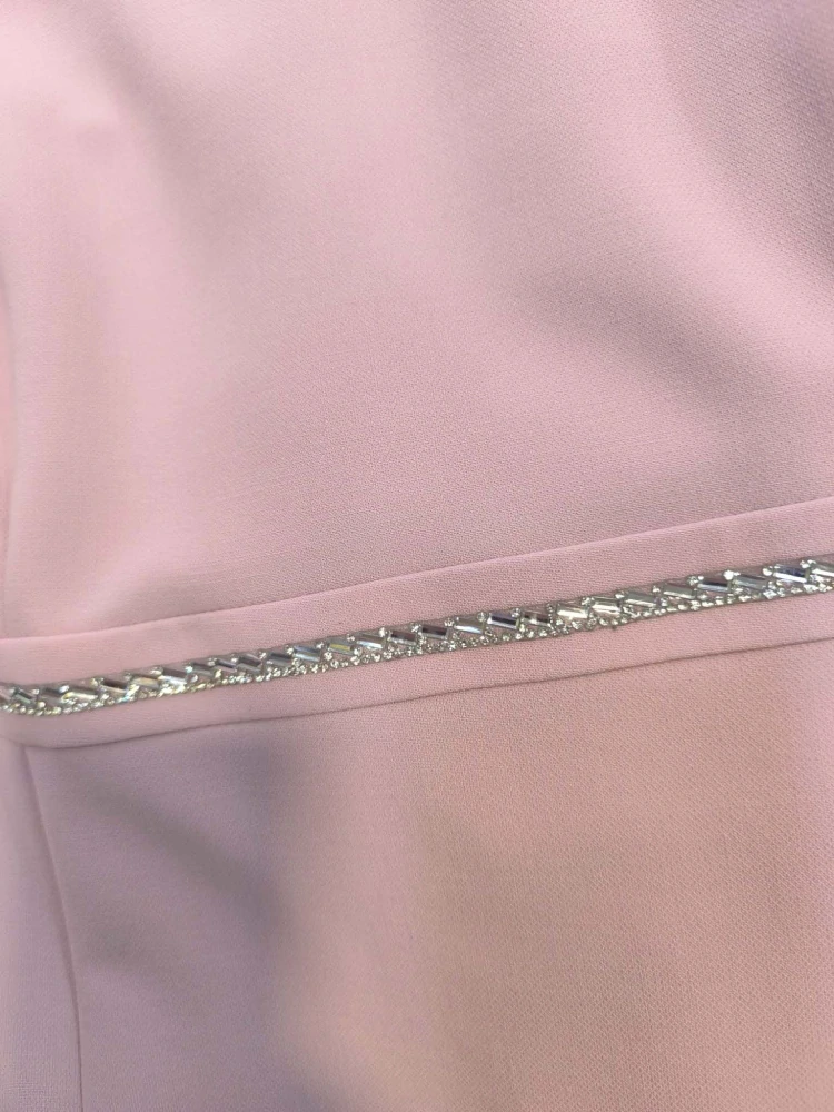 Elegantní dámské pouzdrové šaty SELI světle růžové s 3/4 rukávem