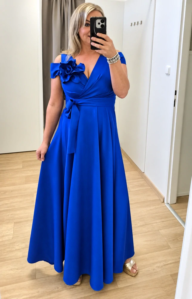 Dlouhé společenské šaty CAMELIA královsky modré