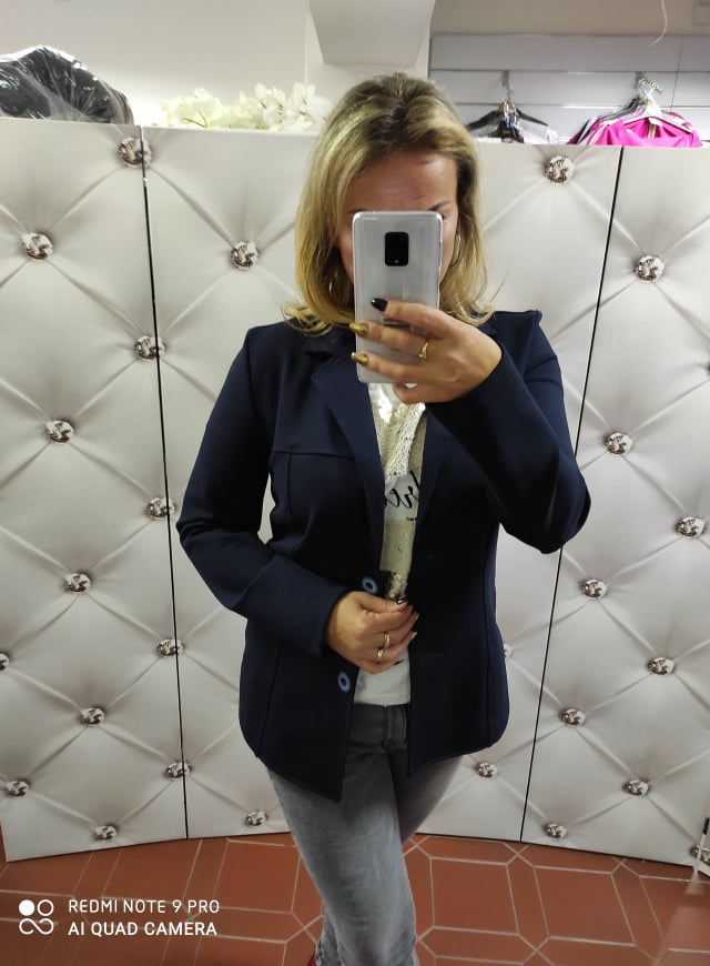 Strečové sako Fashion mam 171 tmavě modré