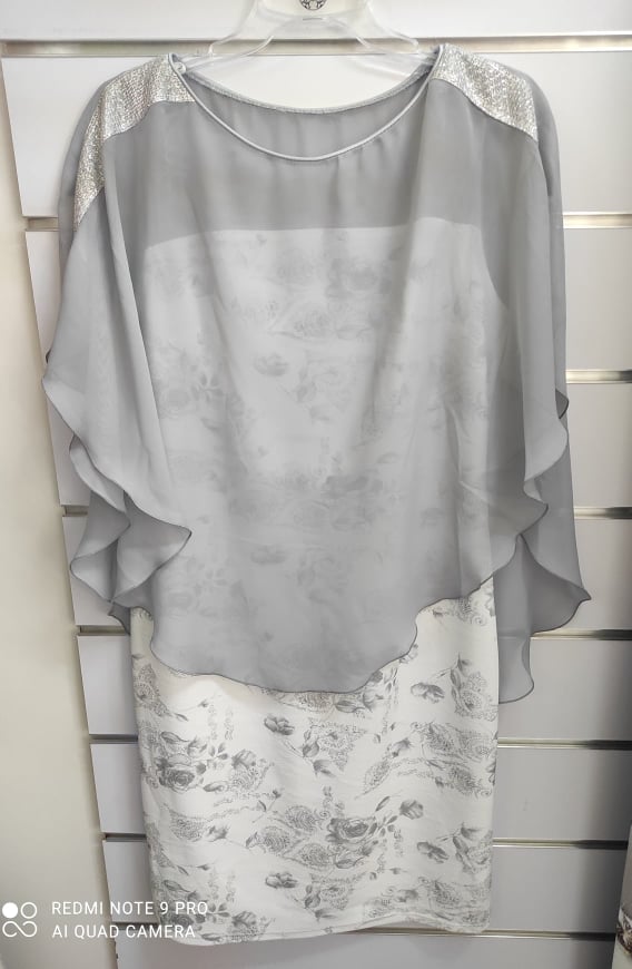 Elegantní dámské šaty CALVADOS šedobílé