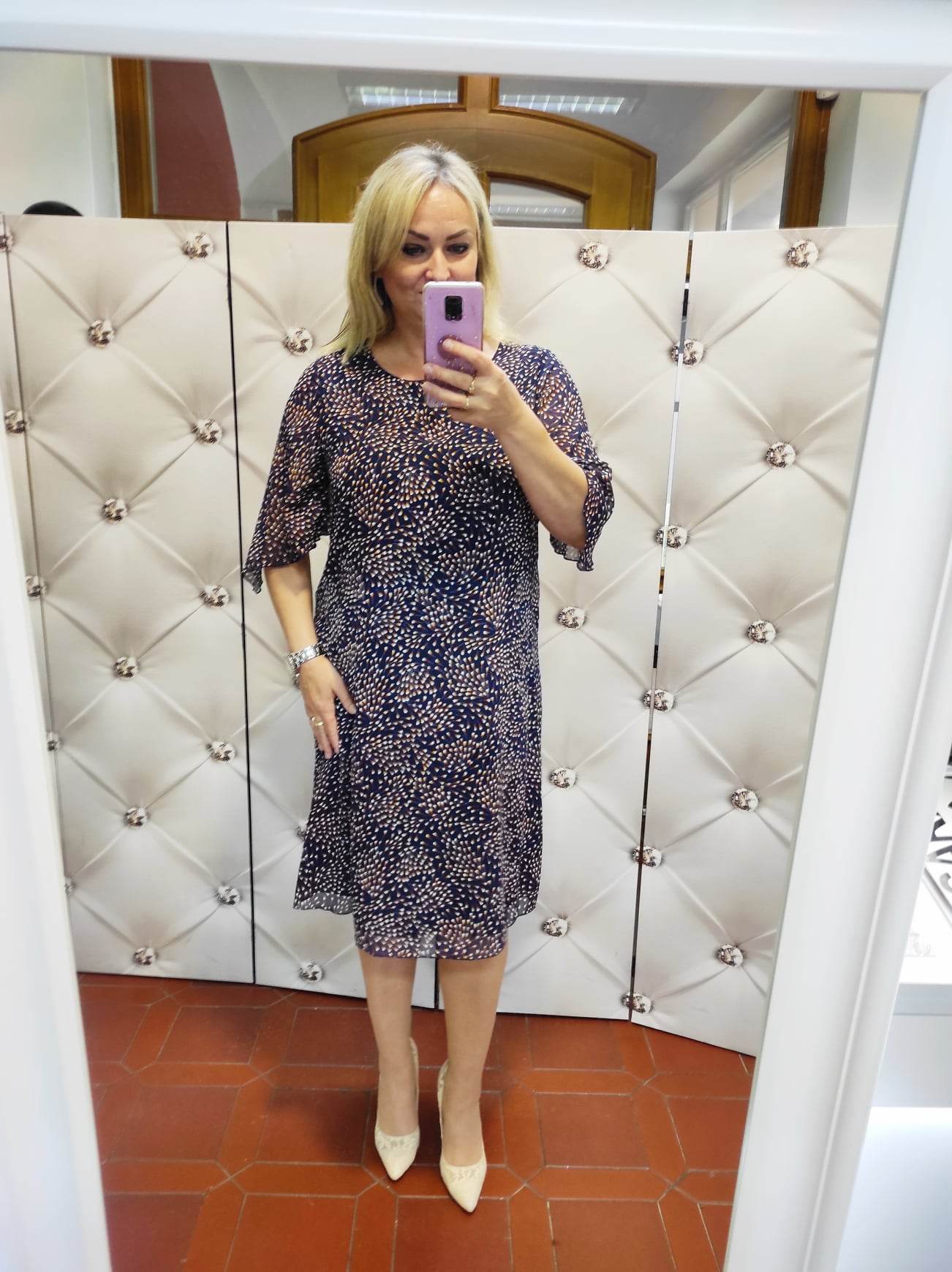 Šifonové PLUS SIZE šaty ELA vzorované