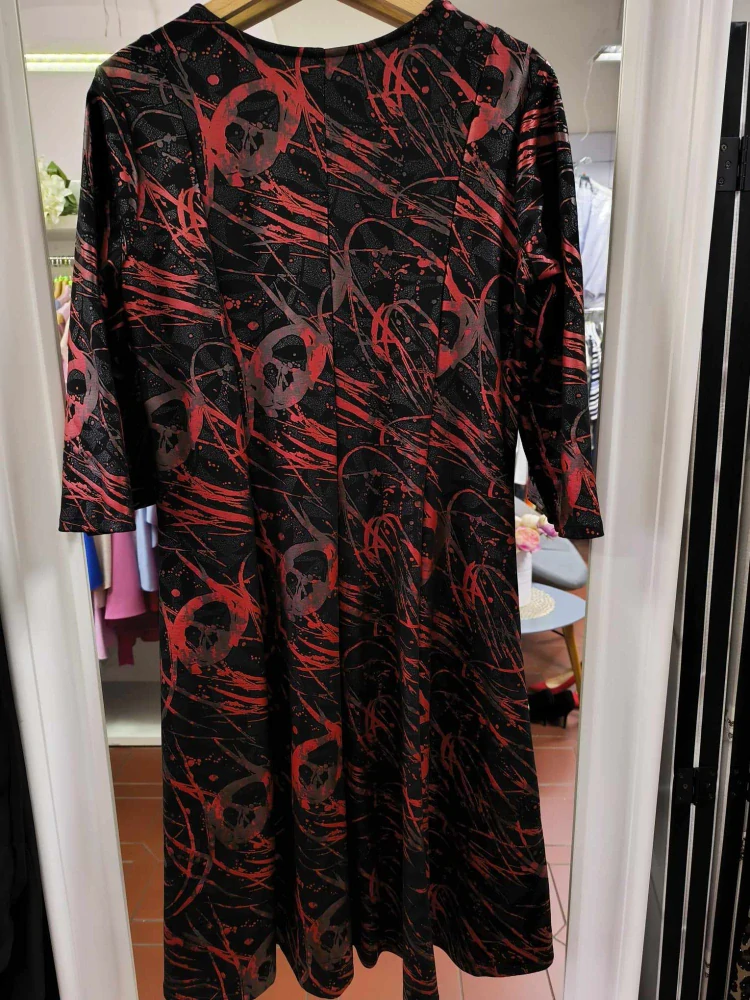 Elegantní šaty áčkového střihu RACHEL černočervené