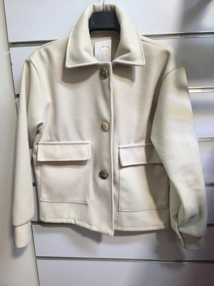 Dámský flaušový blejzr béžový